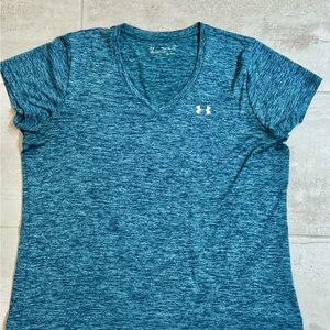 Under Armour Women's Heathered Teal V-Neck Tee